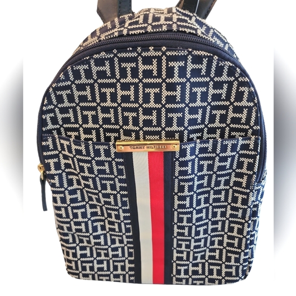 Tommy Hilfiger Backpack Navy Signature with Red & White Unisex - Picture 3 of 7